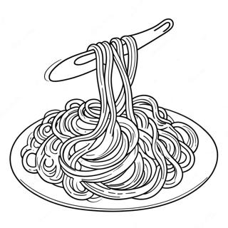 Page à colorier de spaghetti délicieux | Page de coloriage Pâtes