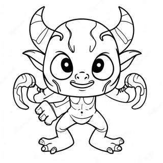Page à colorier du personnage Ink Demon | Page de coloriage Démon d'encre