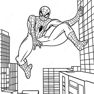Page à colorier de scène d'action Spiderman 3 | Page de coloriage Spiderman 3
