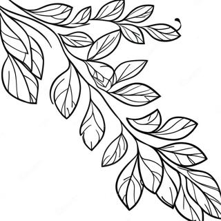 Page à colorier de branche feuillue | Page de coloriage Branche