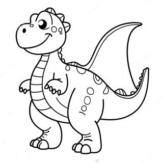 Dinosaur vibrant et vert à colorier | Page de coloriage Vert