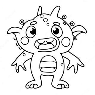 Monstre malade et drôle à colorier | Page de coloriage Malade