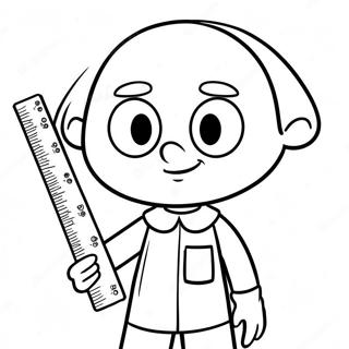 Baldi avec une règle à colorier | Page de coloriage Baldi