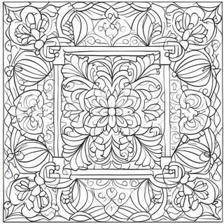 Page à colorier de motifs de quilt | Page de coloriage Modèles de quilts