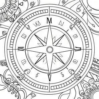 Boussole à colorier | Page de coloriage Boussole