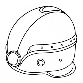 Page à colorier de casque d'aventure coloré | Page de coloriage Casque