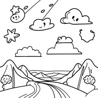 Page à colorier Ciel nocturne | Page de coloriage Nuit