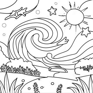 Page à colorier Nuit étoilée | Page de coloriage Nuit