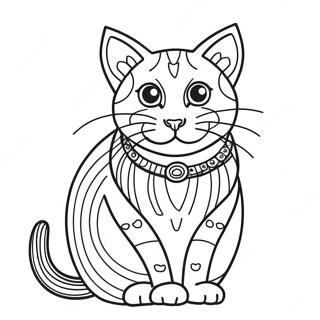 Page à colorier Chat calico | Page de coloriage Chat Calico