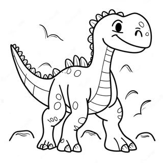 Page à colorier de spinosaurus amical | Page de coloriage Spinosaurus