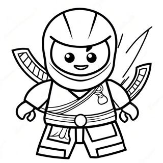 Page à colorier de Cole Ninjago en action | Page de coloriage Cole Ninjago