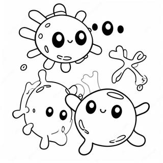 Page à colorier des germes mignons en dessin animé | Page de coloriage Germes