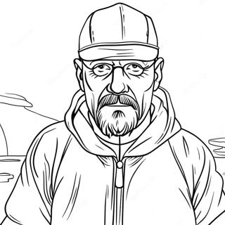 Page à colorier Walter White en combinaison de protection | Page de coloriage Breaking Bad