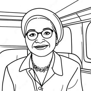 Page à colorier inspirante de Rosa Parks | Page de coloriage Rosa Parks