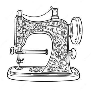 Page à colorier une machine à coudre mignonne | Page de coloriage Couture
