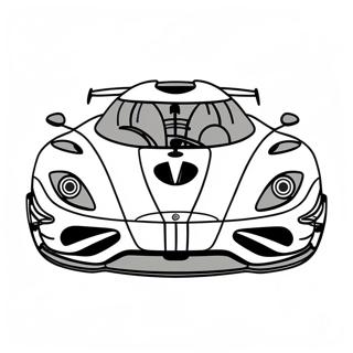 Page à colorier de la Koenigsegg Agera RS de course | Page de coloriage Koenigsegg