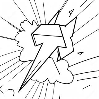 Page à colorier d'un éclair brillant | Page de coloriage Électricité