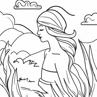 Page à colorier d'une douce brise | Page de coloriage Vent