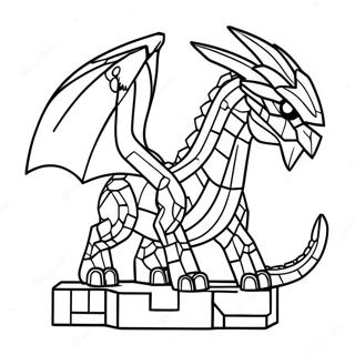 Page à colorier du Dragon de l'End Minecraft | Page de coloriage Minecraft Dragon de l'End
