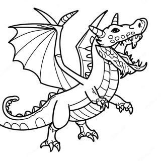 Page à colorier du Dragon de l'End en vol | Page de coloriage Minecraft Dragon de l'End