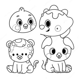 Page à colorier d'animaux à pois colorés | Page de coloriage Pois