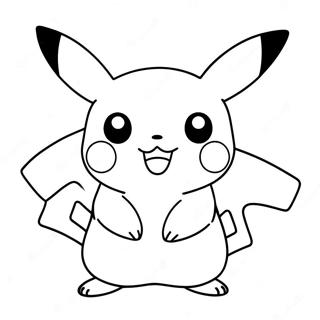 Page à colorier d'un Pikachu adorable | Page de coloriage Pokemon mignons