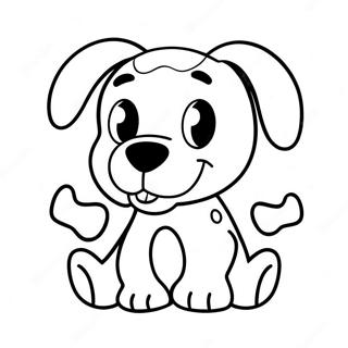 Page à colorier d'os de chien drôle avec un visage de dessin animé | Page de coloriage Os de Chien