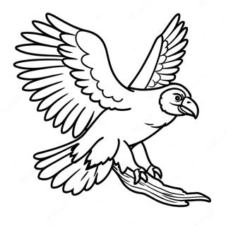 Page à colorier de vautour majestueux en vol | Page de coloriage Vautour