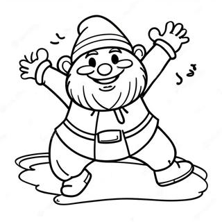 Page à colorier le nain heureux dansant | Page de coloriage 7 Nains