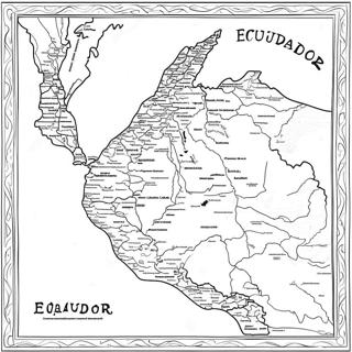 Page à colorier la carte de l'Équateur | Page de coloriage Équateur