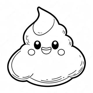 Page à colorier d'emoji caca mignon | Page de coloriage Caca