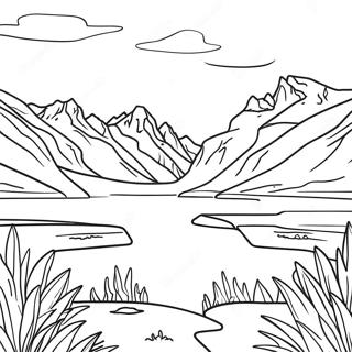 Page à colorier paysage du Montana | Page de coloriage Montana