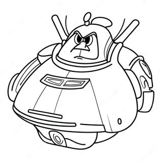 Page à colorier Zurg Maléfique dans un Vaisseau Spatial | Page de coloriage Zurg