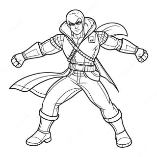 Zane en Pose d'Action Page à Colorier | Page de coloriage Zane Ninjago