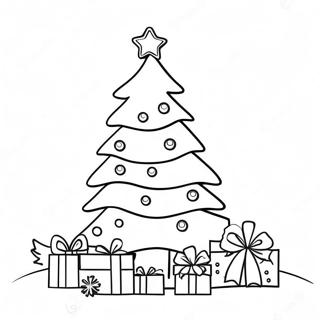 Page à Colorier de Sapin de Noël Festif | Page de coloriage Noël Difficile