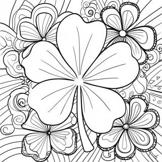 Page à Colorier de Feuille de Trèfle | Page de coloriage Trèfle