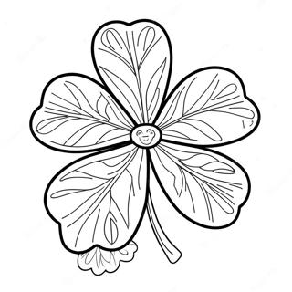 Page à Colorier de Trèfle à Quatre Feuilles Chanceux | Page de coloriage Trèfle