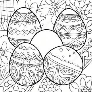 Page à colorier des œufs colorés de Nowruz | Page de coloriage Nowruz
