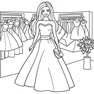 Page à colorier Barbie à la mode | Page de coloriage Barbie de mode