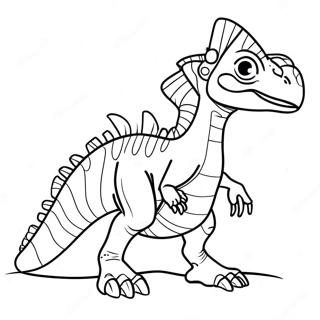 Page à colorier Dilophosaure | Page de coloriage Dilophosaure