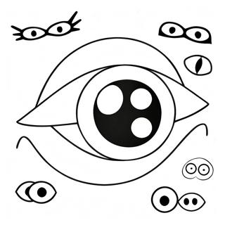 Yeux de dessin animé mignons - Page à colorier | Page de coloriage Œil
