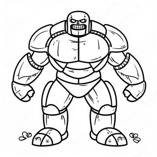 Page à colorier de Golem de Fer | Page de coloriage Golem de fer