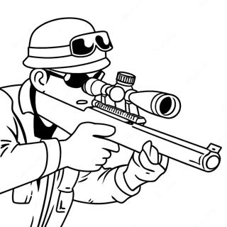 Page à colorier de l'armée de tireurs d'élite | Page de coloriage Armée de Snipers