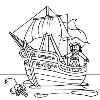 Page à colorier bateau pirate Playmobil | Page de coloriage Playmobil