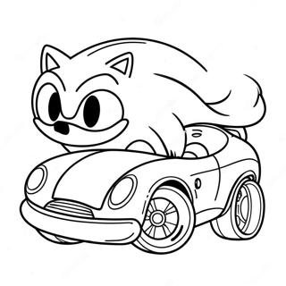 Page à colorier voiture Sonic | Page de coloriage Voiture Sonic