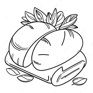 Page à colorier pain fraîchement cuit | Page de coloriage Pain