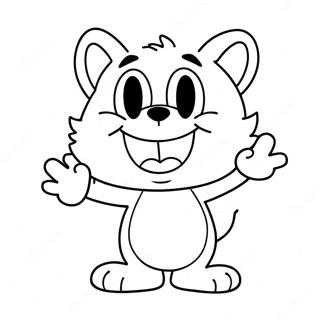 Page à colorier Félix le Chat avec un Grand Sourire | Page de coloriage Félix le Chat