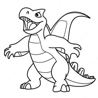 Page à colorier Garchomp en Action | Page de coloriage Garchomp
