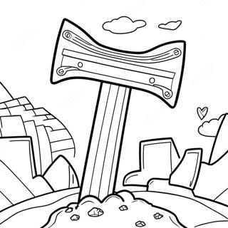 Page à colorier Pioche Minecraft | Page de coloriage Pioche de Minecraft