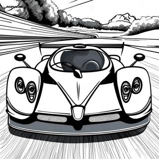 Page à colorier de la Pagani Zonda en mouvement | Page de coloriage Pagani